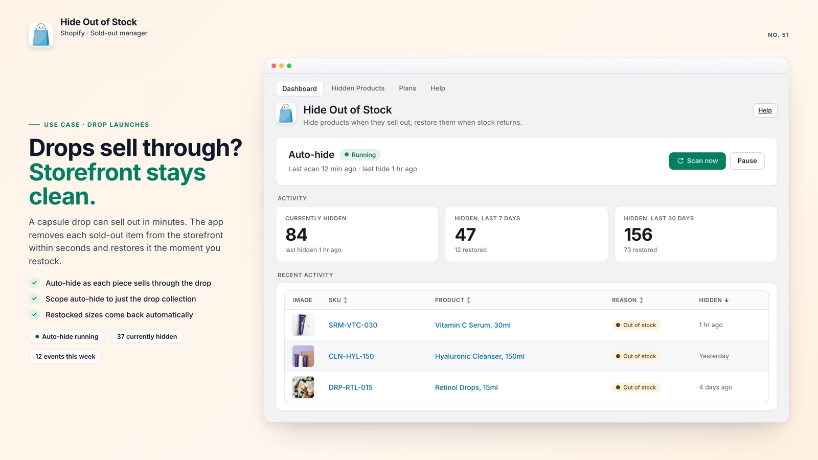 Common use cases for hiding and showing out-of-stock products on Shopify