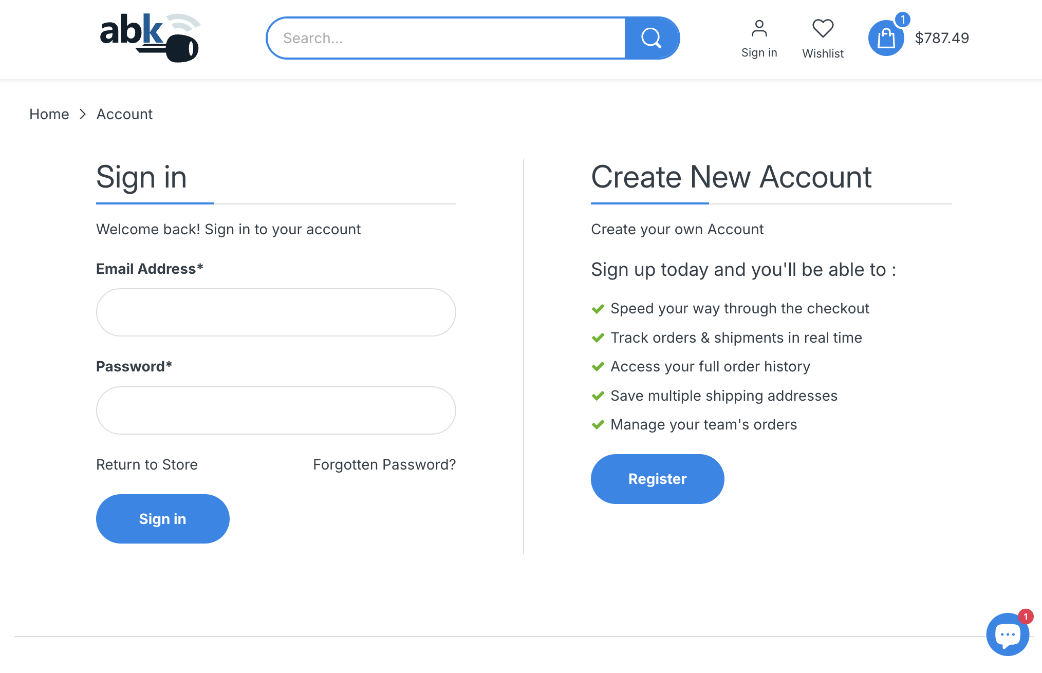 صفحة مجموعة abkeys مع شبكة المنتجات